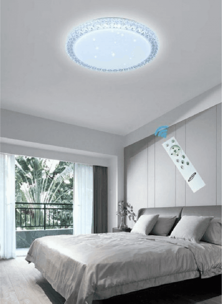 PLAFONIERA LED 60 W LAMPADARIO SOFFITTO SMART DIMMERABILE EFFETTO CRISTALLO - 3