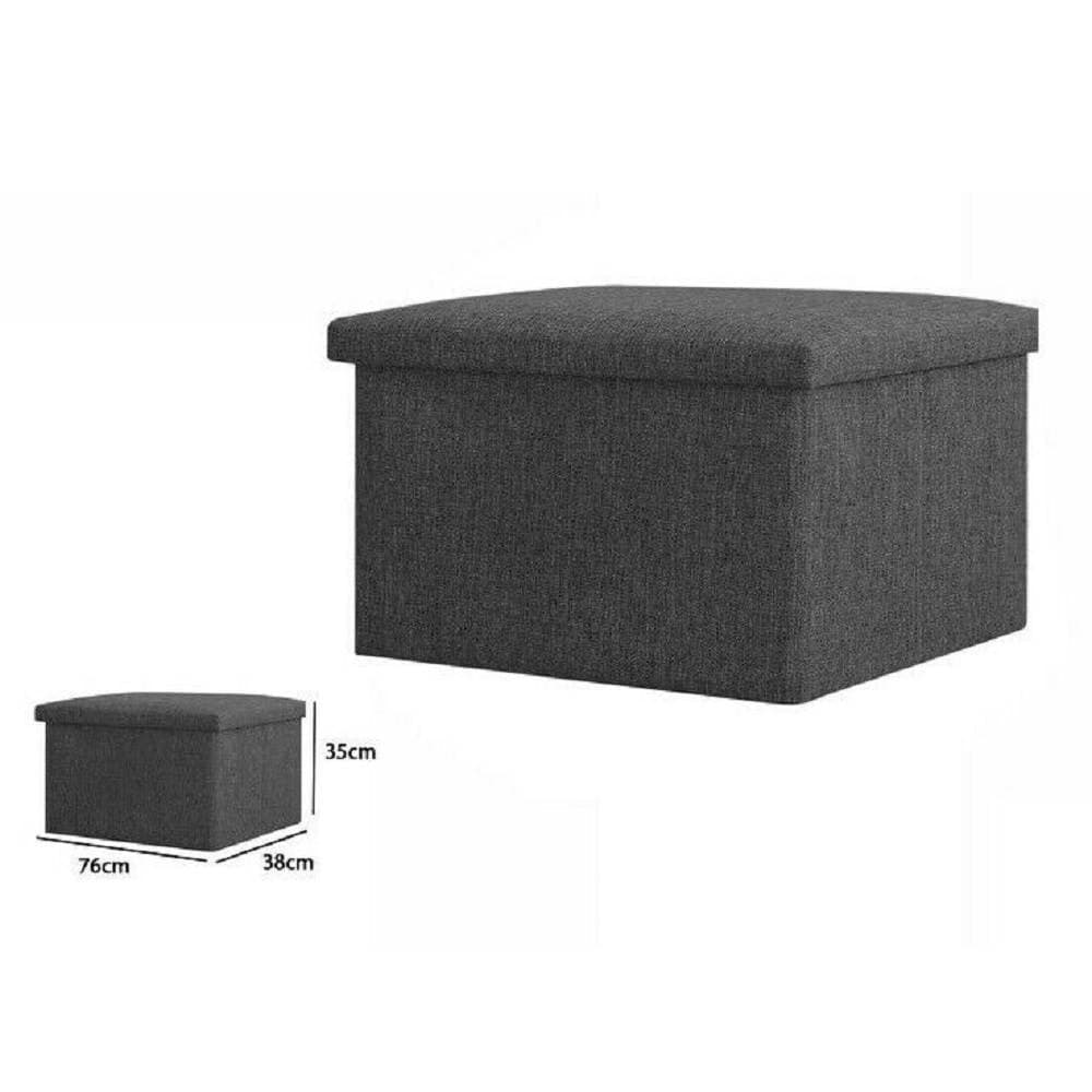 POUFF PUFF POUF CONTENITORE IMBOTTITO CON SEDUTA IN TESSUTO 76 X 38 X 35CM 69588 - 2