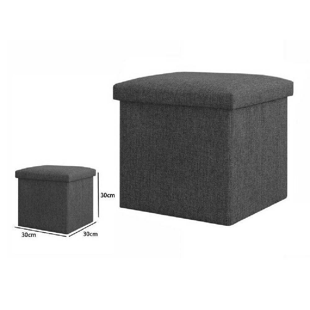 POUFF PUFF POUF CONTENITORE IMBOTTITO CON SEDUTA IN TESSUTO 30 X 30 X 30CM 69584 - 2