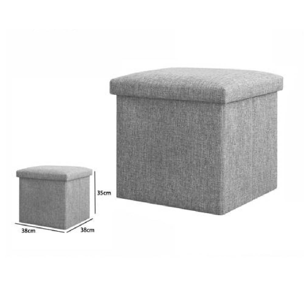 POUFF PUFF POUF CONTENITORE IMBOTTITO CON SEDUTA IN TESSUTO 38 X 38 X 35CM 69587 - 2