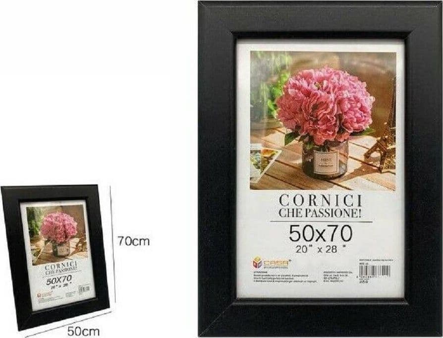 CORNICE PORTAFOTO PORTA FOTO FOTOGRAFIA QUADRI TELE POSTER 50 X 70 CM NERA 68659