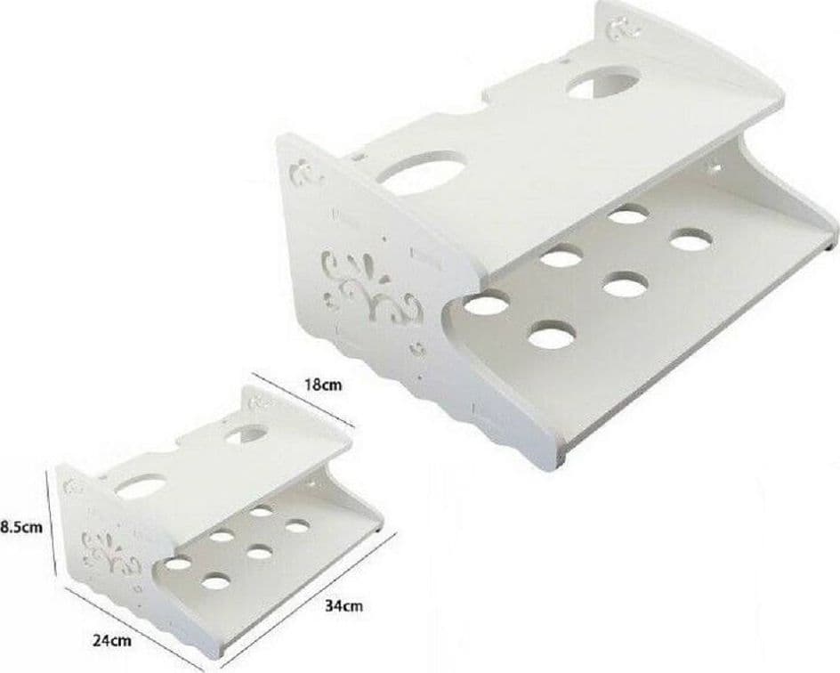 MENSOLA IN LEGNO BIANCO 34X24X8.5CM ARREDO CASA CAMERETTA 2 RIPIANI 70206 PARETE