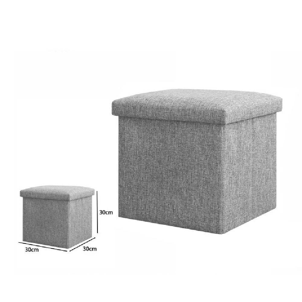 POUFF PUFF POUF CONTENITORE IMBOTTITO CON SEDUTA IN TESSUTO 30 X 30 X 30CM 69585 - 2