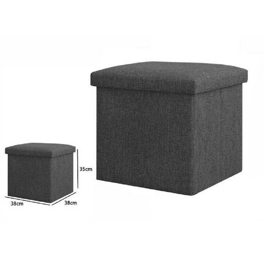 POUFF PUFF POUF CONTENITORE IMBOTTITO CON SEDUTA IN TESSUTO 38 X 38 X 35CM 69586 - 2