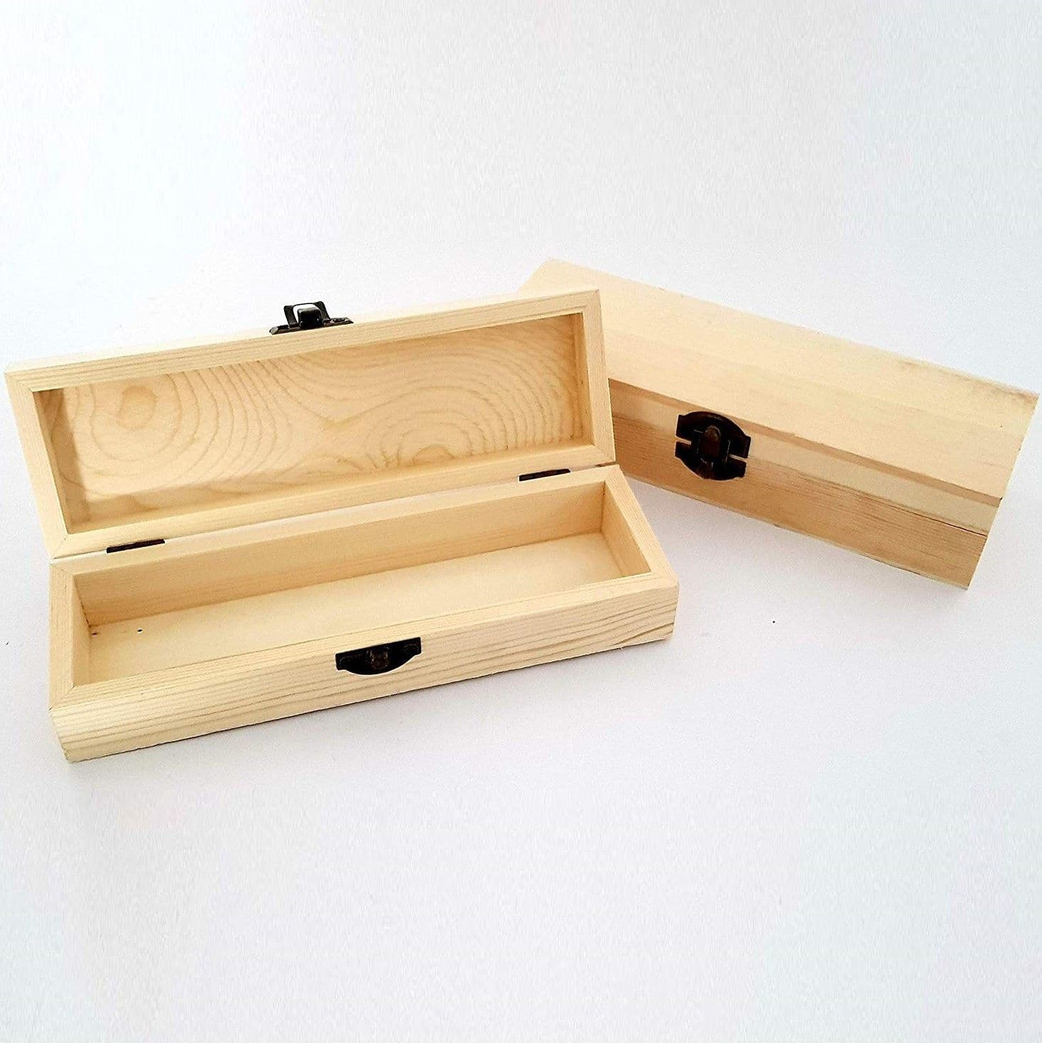 2 PEZZI SCATOLE LEGNO PORTAPENNE PORTAGIOIE RF_7608 RETTANGOLARE COFANETTO