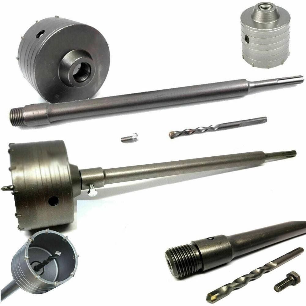 FRESA A TAZZA CAROTATRICE PER MURO PIETRA DA 30 A 160MM + ASTA DA 60CM SDS PLUS - 4