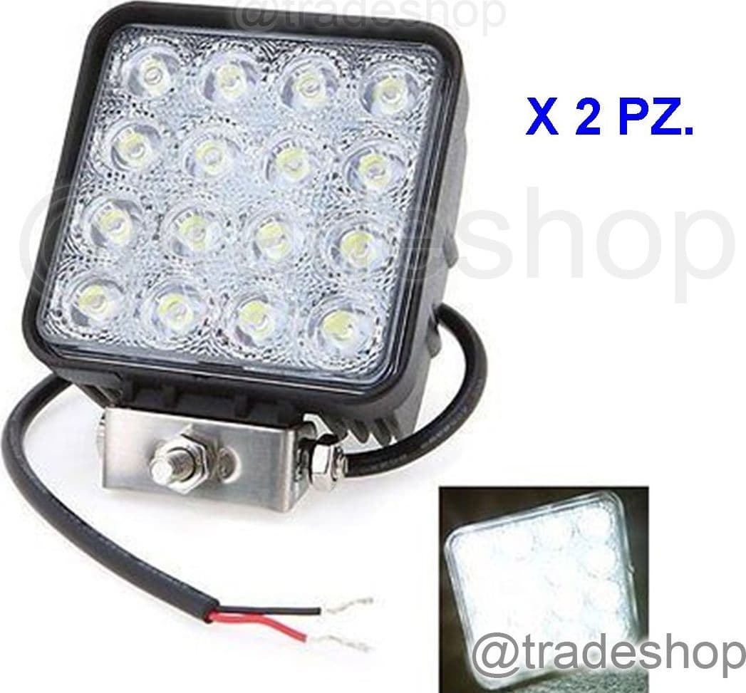 COPPIA FARI SUPPLEMENTARI profondità AUTO FUORISTRADA SUV 16 LED 6000K IP68 - 2