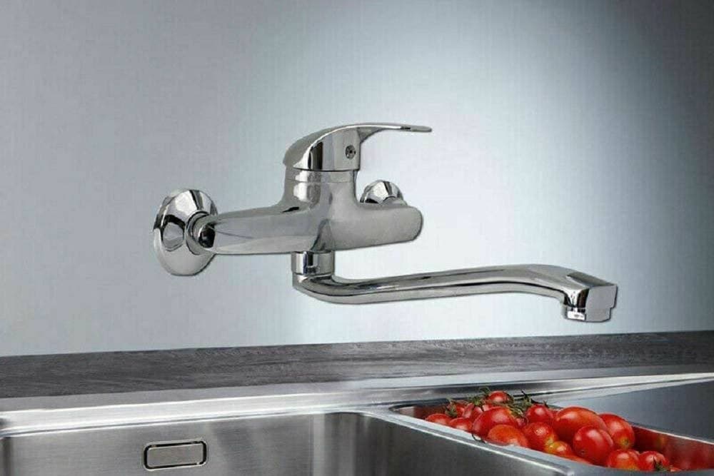 MISCELATORE RUBINETTO MONOCOMANDO LAVELLO CUCINA CANNA ALTA CROMATO MURO 69139 - 4