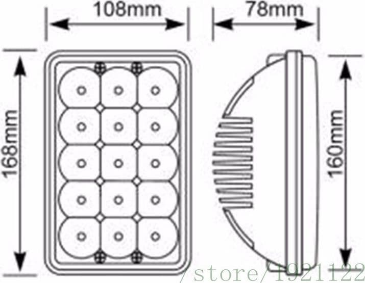 FARO SUPPLEMENTARE H4 AUTO FUORISTRADA 15 LED ABBAGLIANTE ANABBAGLIANTE IP67 - 3