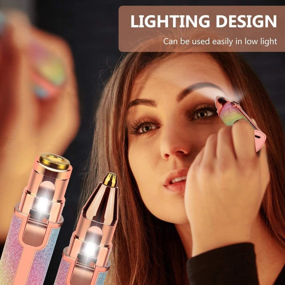 EPILATORE DONNA RICARICABILE 2IN1 PER VISO E SOPRACCIGLIE RASOIO ELETTRICO LUCE - 7