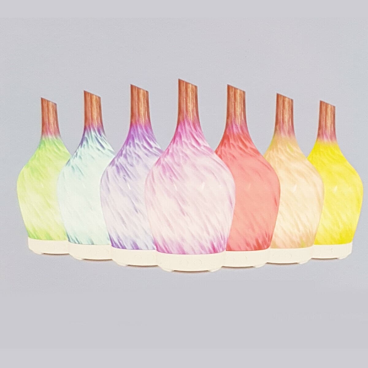 DIFFUSORE OLI VETRO CROMOTERAPIA AROMATERAPIA UMIDIFICATORE BIANCO ROSSO 04 LED - 4