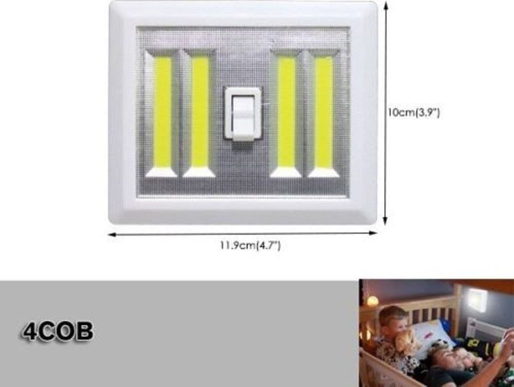 PUNTO LUCE LED CON INTERRUTTORE COB 3W FARETTO LAMPADA DA MURO PER ARMADIO - 3