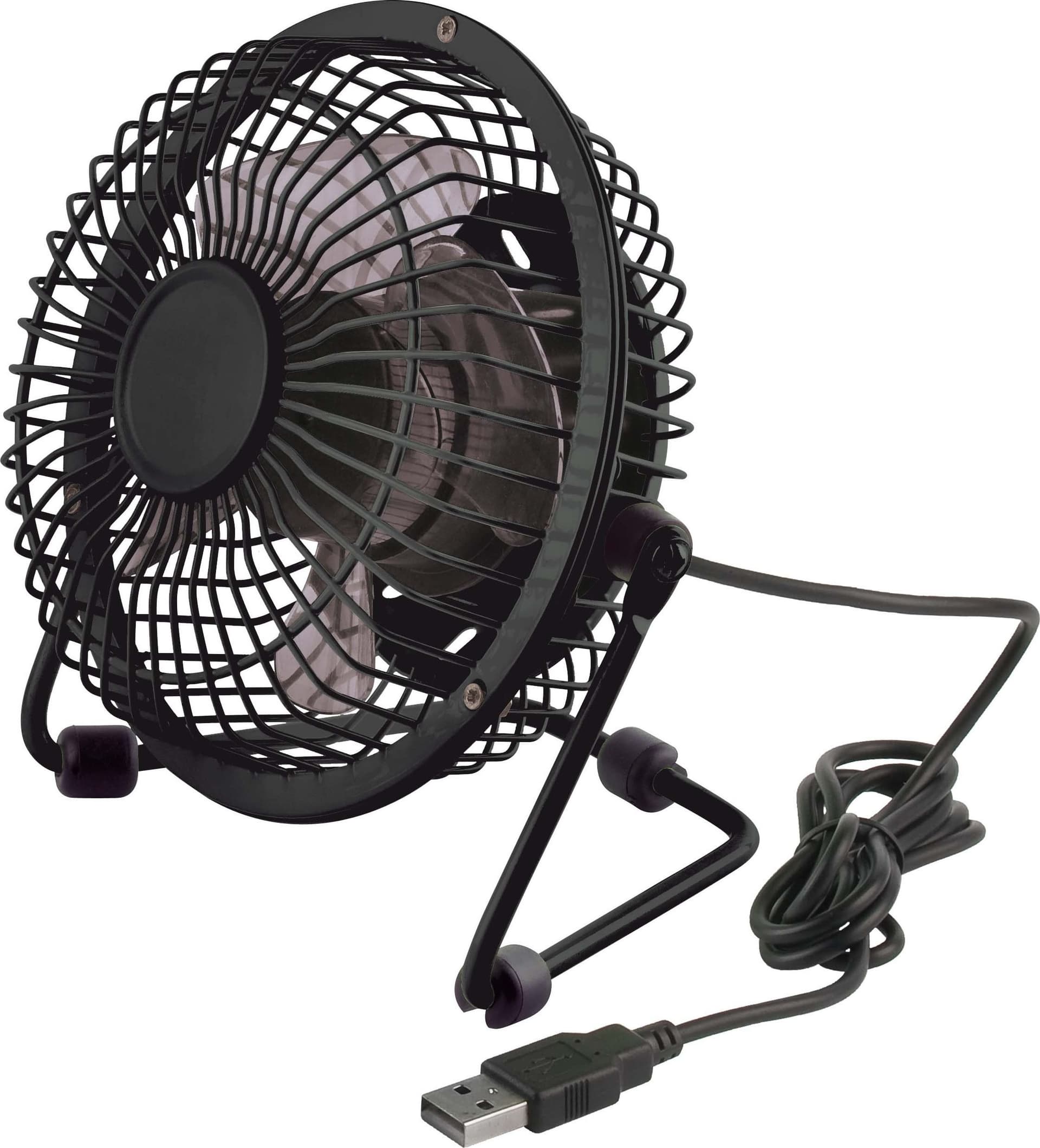 MINI VENTILATORE A PALE FAN USB IN METALLO CON INTERRUTTORE PER PC NOTEBOOK NERO