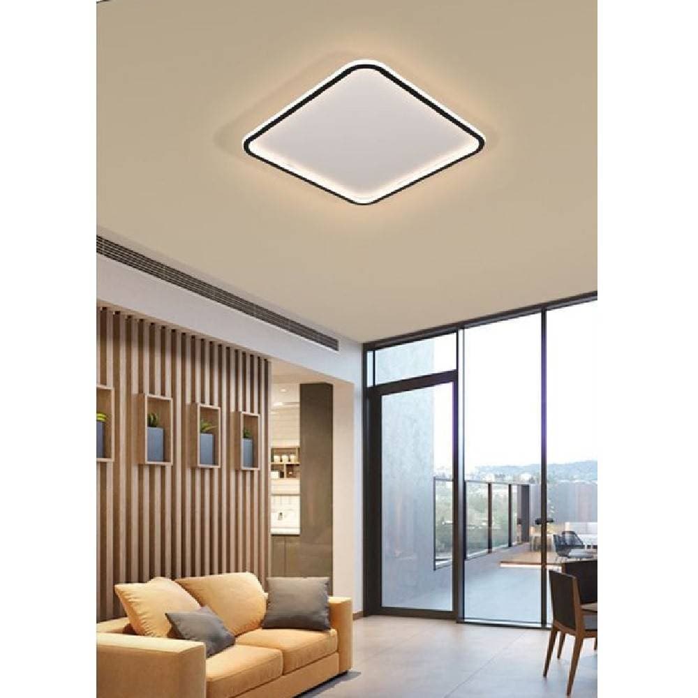 PLAFONIERA A LED MODERNA DA SOFFITTO QUADRATA 50W LUCE FREDDA NATURALE CALDA C12 - 5