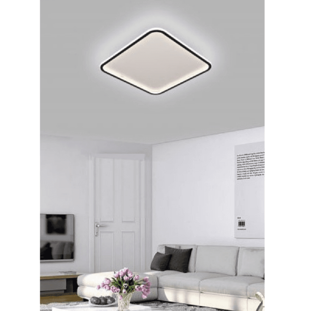 PLAFONIERA A LED MODERNA DA SOFFITTO QUADRATA 50W LUCE FREDDA NATURALE CALDA C12 - 4