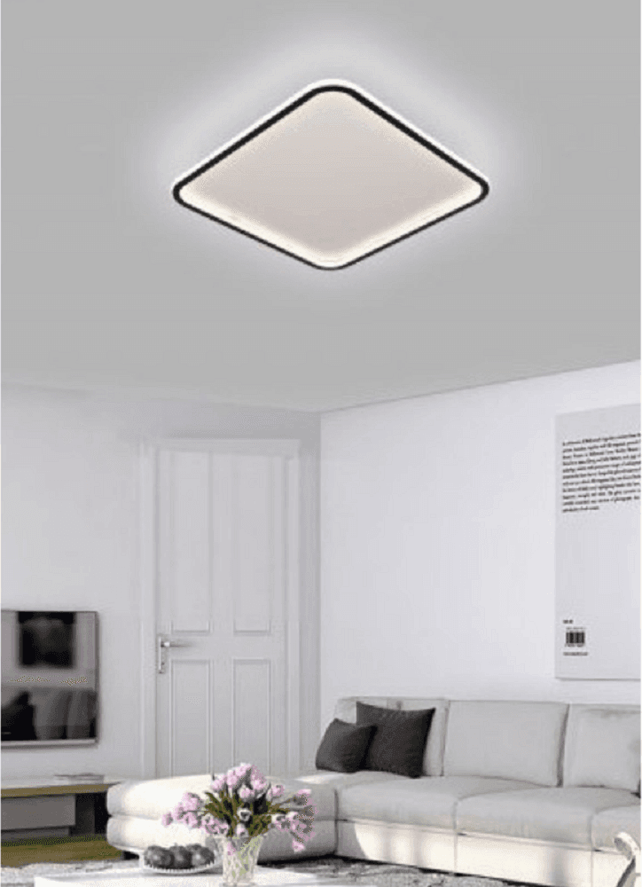 PLAFONIERA A LED MODERNA DA SOFFITTO QUADRATA 50W LUCE FREDDA NATURALE CALDA C12 - 2