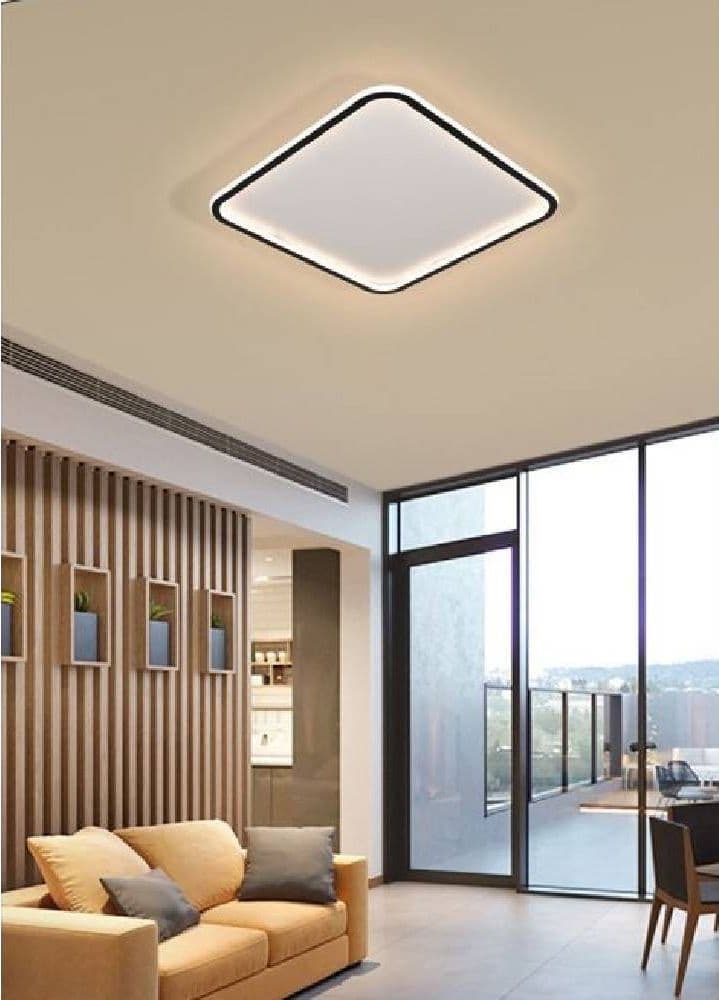 PLAFONIERA A LED MODERNA DA SOFFITTO QUADRATA 50W LUCE FREDDA NATURALE CALDA C12 - 3