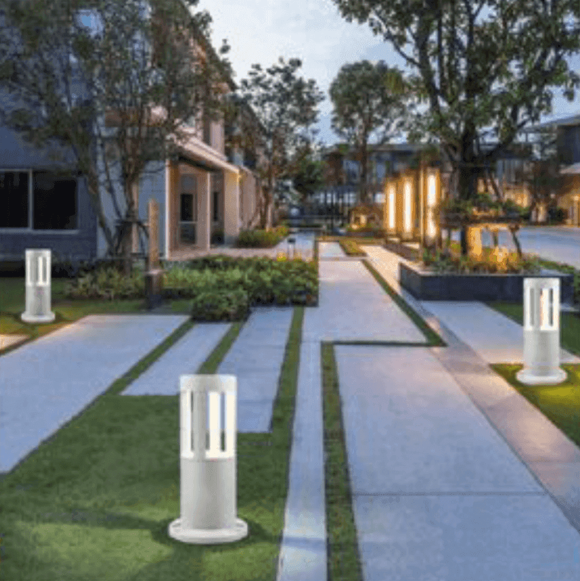 LAMPADA DA TERRA SEGNAPASSO DA GIARDINO IP65 IN ALLUMINIO VETRO 12 W ES59 BIANCO - 2