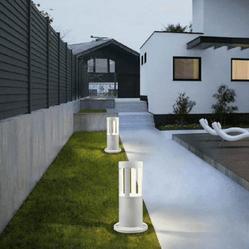 LAMPADA DA TERRA SEGNAPASSO DA GIARDINO IP65 IN ALLUMINIO VETRO 12 W ES59 BIANCO - 4