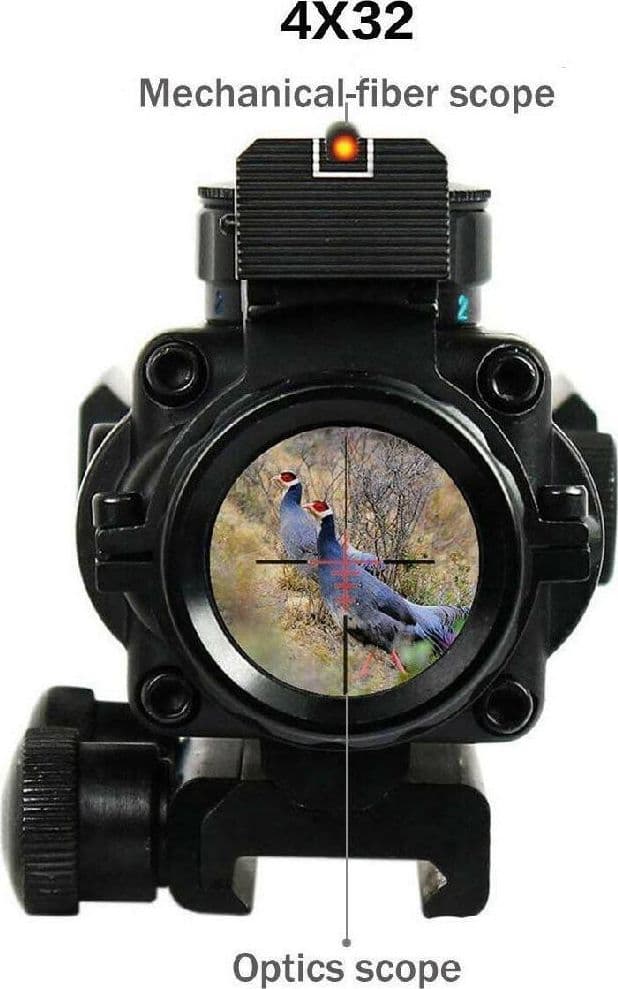 MIRINO OTTICO DI PRECISIONE PER CARABINA FUCILE CON RETICOLO ILLUMINATO 4x32 - 7