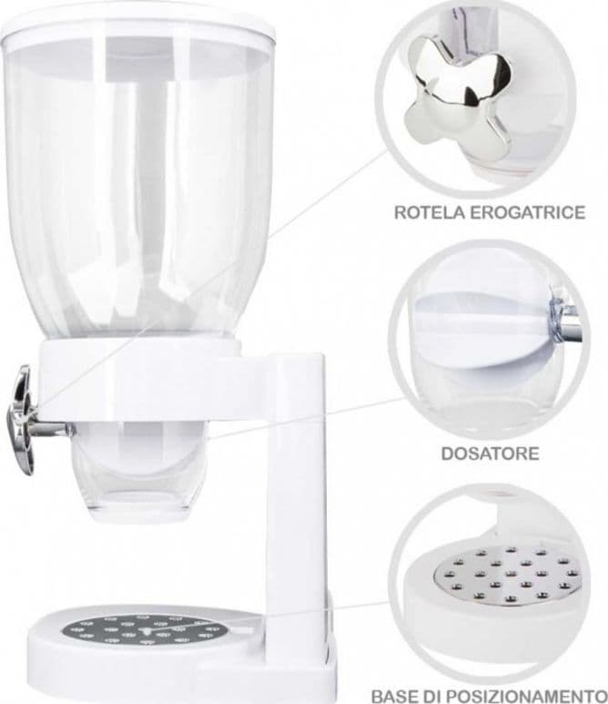 DISPENSER STORAGE SINGOLO CONTENITORE DOSATORE DISTRIBUTORE CEREALI PASTA 500 GR - 4