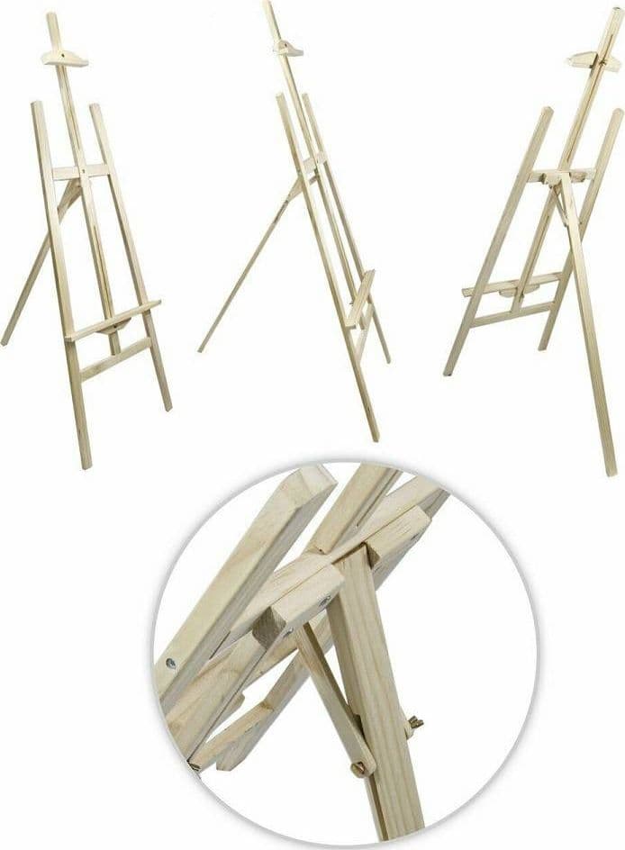 CAVALLETTO PITTORICO IN LEGNO INCLINABILE 90 CM PITTURA ESPOSIZIONE TELE QUADRI - 3