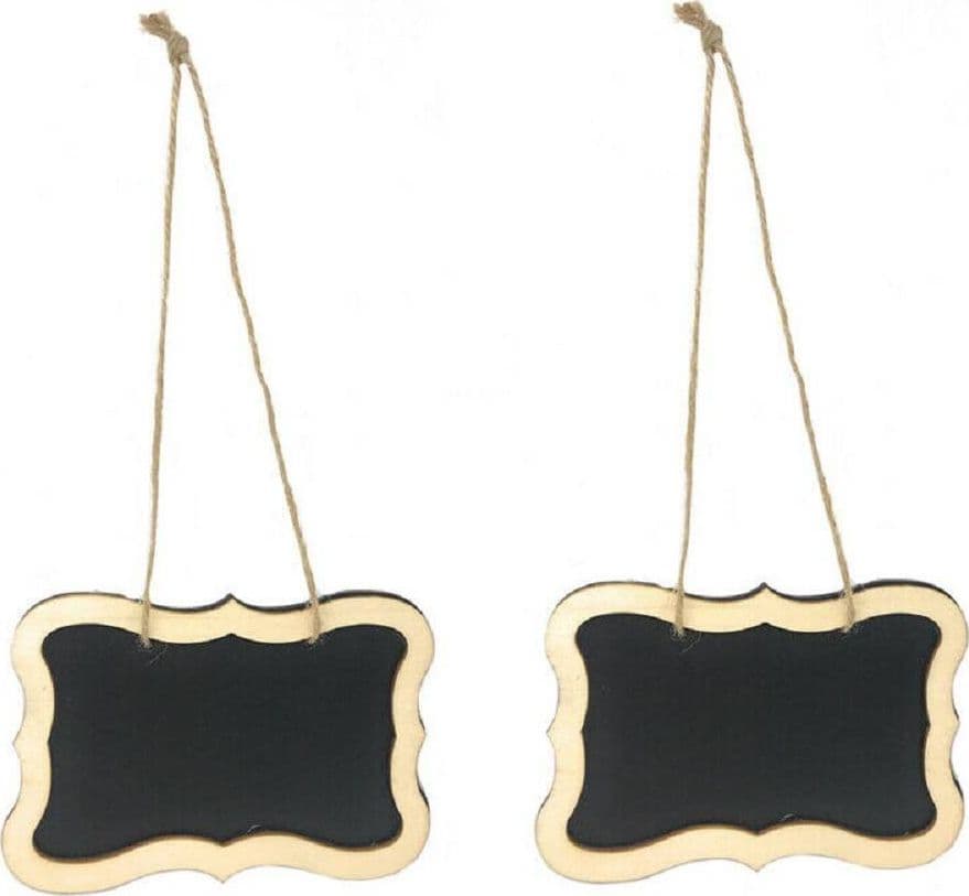 SET 2 MINI LAVAGNETTE IN ARDESIA SEGNAPOSTI DA APPENDERE LAVAGNA MEMO 53922A - 2