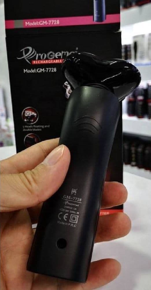 RASOIO ELETTRICO GM7728 A BATTERIA 3 TESTINE PROFESSIONALE BARBA CAPELLI CORDLESS - 11