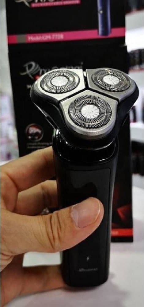 RASOIO ELETTRICO GM7728 A BATTERIA 3 TESTINE PROFESSIONALE BARBA CAPELLI CORDLESS - 9
