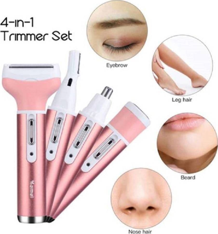 KIT RASOIO RIFINITORE DEPILATORE DA DONNA RICARICABILE ELETTRICO 4 IN 1 GM-3074 - 6