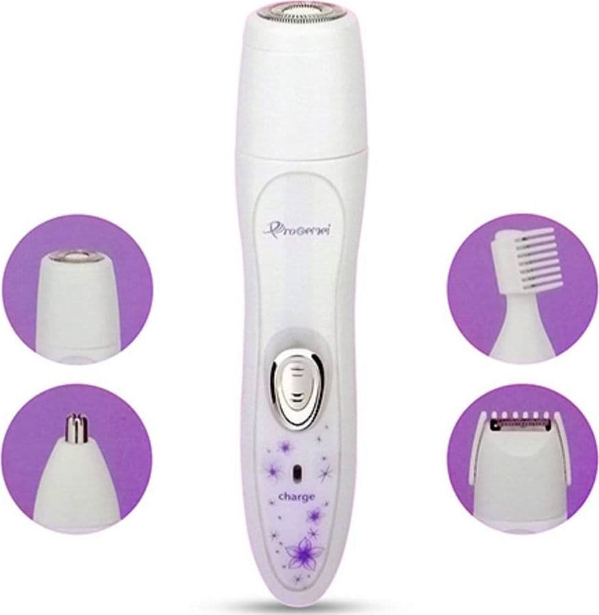 KIT 4 IN 1 RASOIO RIFINITORE DONNA EPILATORE PROFESSIONALE RICARICABILE GM-3078 - 2