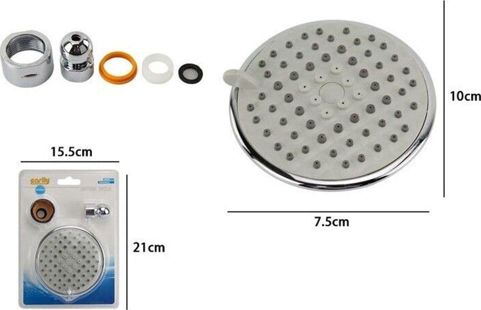 SOFFIONE DOCCIA MULTIGETTO UGELLI FORI BAGNO MISCELATORE AD ALTA PRESSIONE 59214 - 2