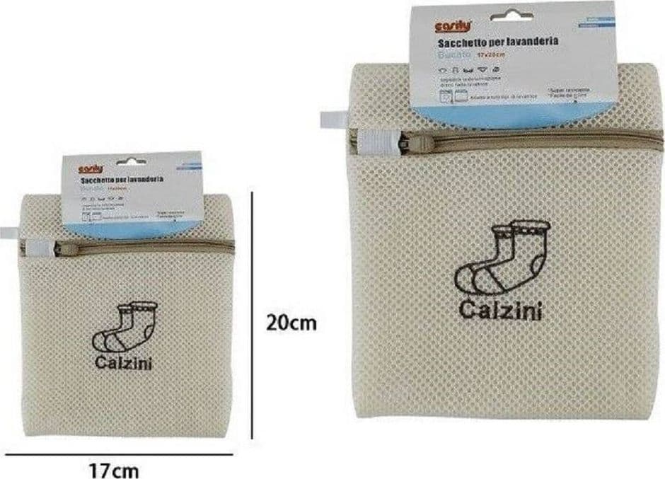 SACCHETTO A RETE LAVANDERIA LAVATRICE LAVAGGIO BIANCHERIA INTIMO CALZINI 59111 - 2