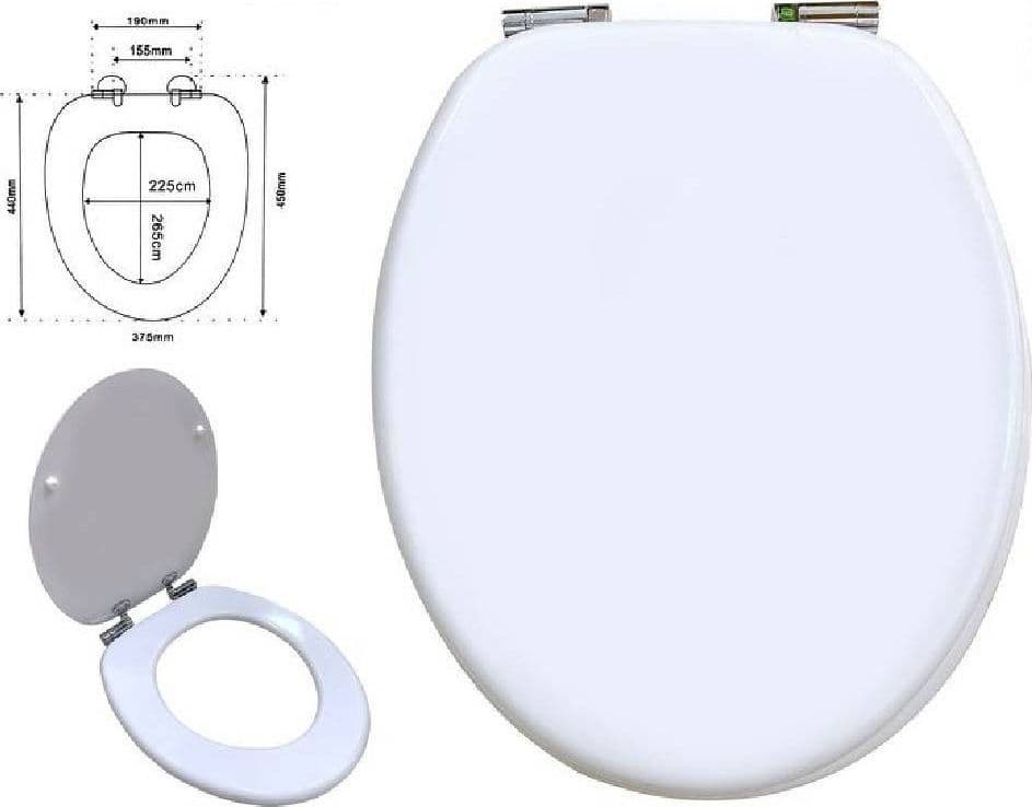 COPRIWATER COPRIVASO WC IN MDF UNIVERSALE BIANCO 45X49CM CERNIERE ACCIAIO 69008 - 2