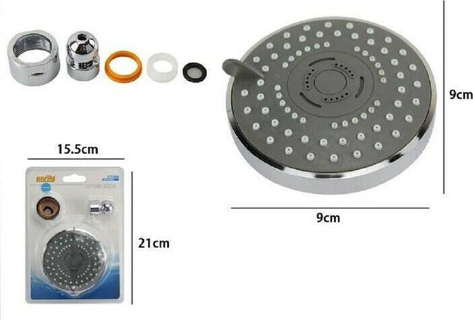 SOFFIONE DOCCIA UGELLI FORI BAGNO MISCELATORE AD ALTA PRESSIONE 59215 TONDO 9CM - 2