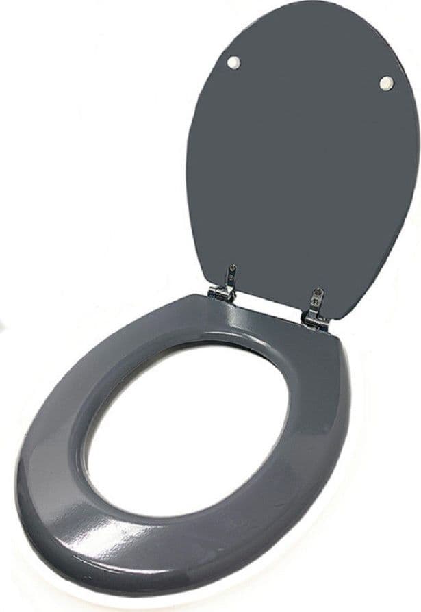 COPRIWATER UNIVERSALE BAGNO COPRI WC IN LEGNO MDF CERNIERE ACCIAIO GRIGIO 52985A - 3