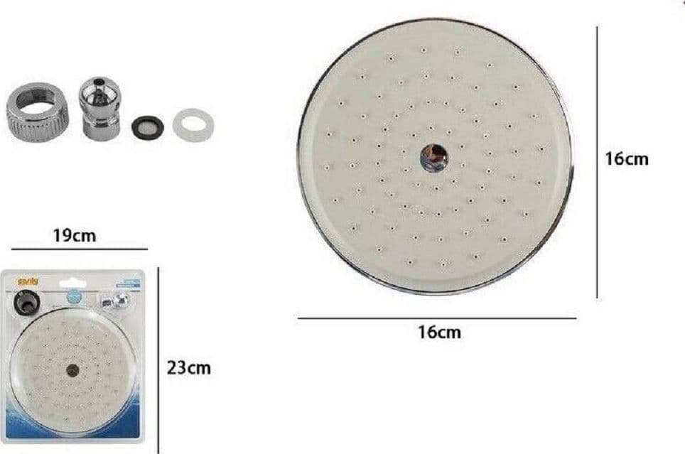 SOFFIONE DOCCIA UGELLI FORI BAGNO MISCELATORE AD ALTA PRESSIONE 59160 16CM TONDO - 2