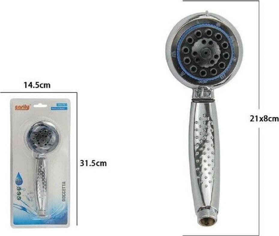 BAGNO DOCCETTA DOCCINO SOFFIONE DOCCIA CORNETTA ROTONDO 21X8CM MODERNO 69089 - 2