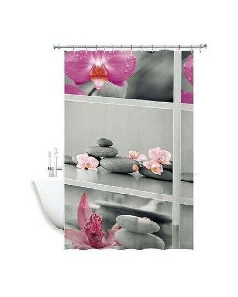 TENDA DOCCIA ANTIMUFFA IMPERMEABILE 180X180CM CON ANELLI BAGNO FIORI SASSI 59532 - 3
