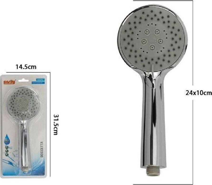DOCCETTA DOCCINO 24X10CM BAGNO SOFFIONE DOCCIA CORNETTA ROTONDO MODERNO 69323 - 2