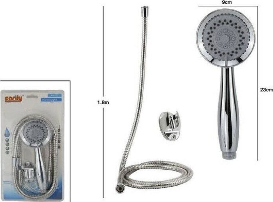 KIT BAGNO DOCCETTA DOCCINO SOFFIONE DOCCIA TONDO CON LACCIO 1,8 MT STAFFA 69063 - 2