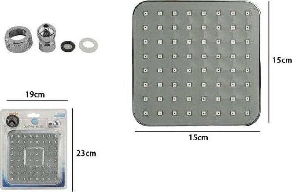 SOFFIONE DOCCIA UGELLI FORI BAGNO MISCELATORE AD ALTA PRESSIONE 59161 QUADRATO - 2