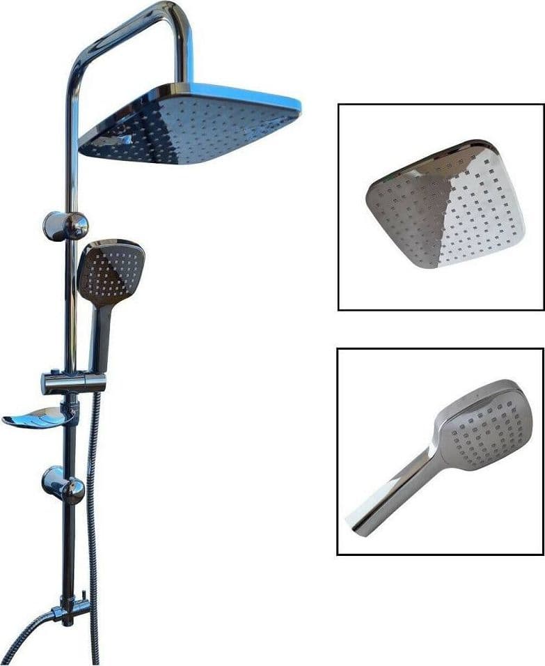COLONNA DOCCIA SALISCENDI MISCELATORE CROMATO RUBINETTO SOFFIONE DOCCETTA 59396 - 2