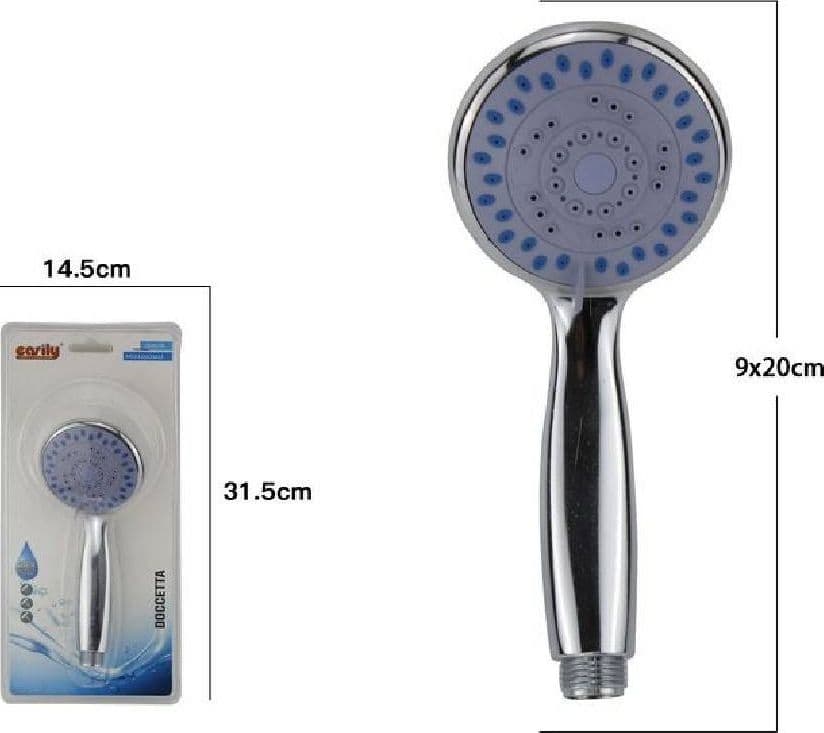 BAGNO DOCCETTA DOCCINO SOFFIONE DOCCIA CORNETTA ROTONDO MODERNO 9X20CM 69056 - 3