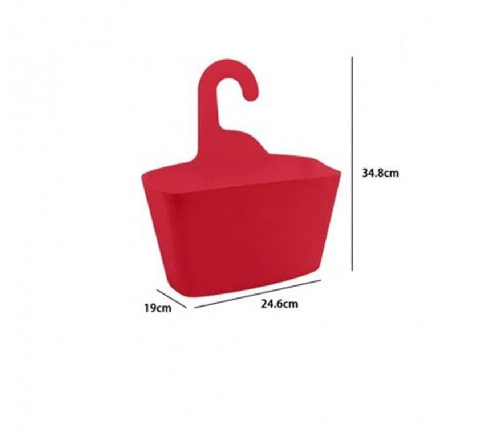 CESTINO PORTA OGGETTI APPENDERE ORGANIZER RETTANGOLARE IMPERMEABILE ROSSO 69909 - 2