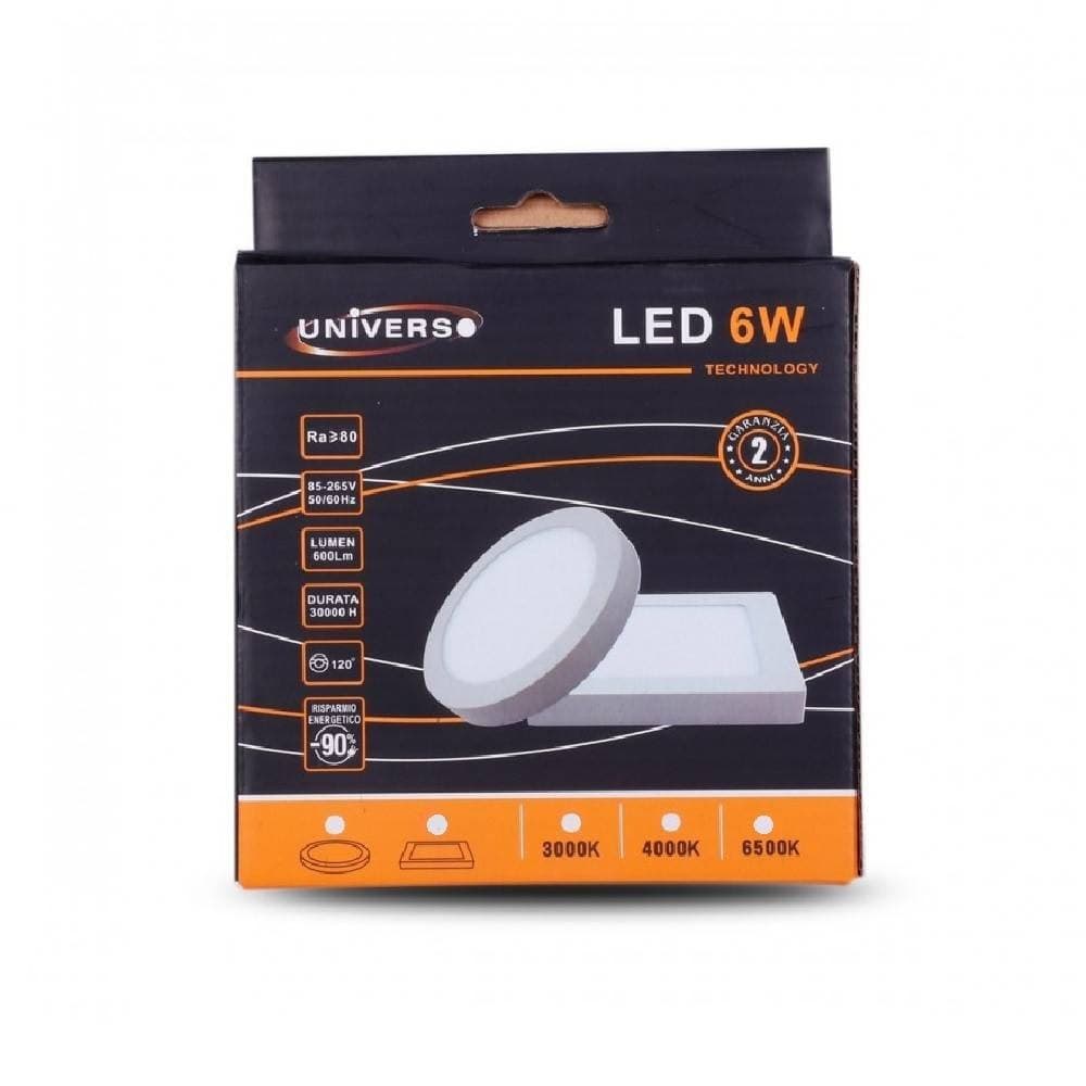 PANNELLO PLAFONIERA LED 6W QUADRATO PVC LUCE BIANCO CALDO FREDDO NATURALE P120 - 2