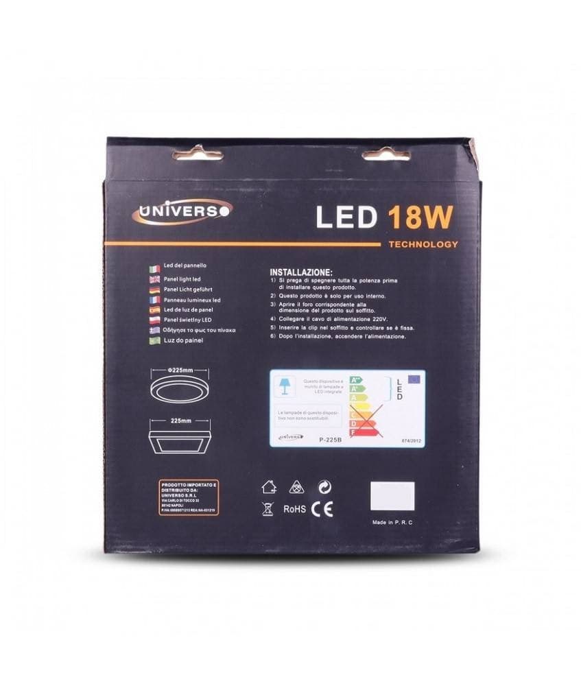 PANNELLO PLAFONIERA LED 18 W QUADRATO LUCE BIANCO CALDO FREDDO NATURALE P2 - 3