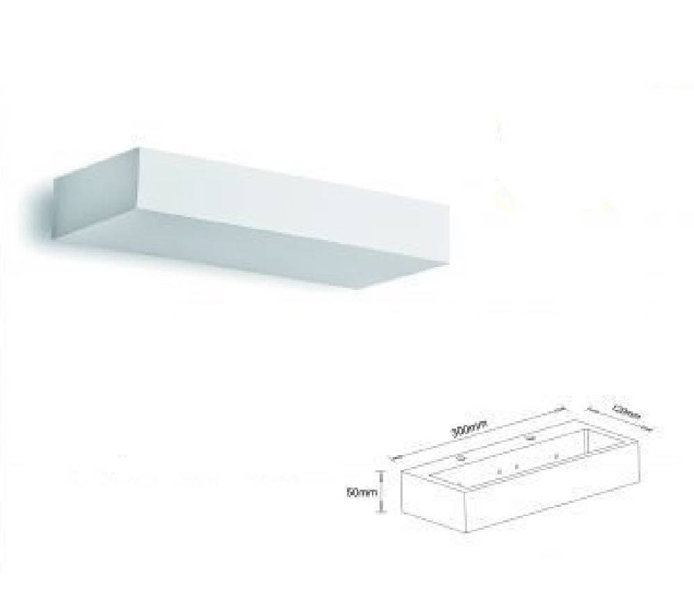 APPLIQUE PARETE MODERNO IN GESSO RETTANGOLARE ATTACCO 1XR7S VERNICIABILE GS-E64 - 2