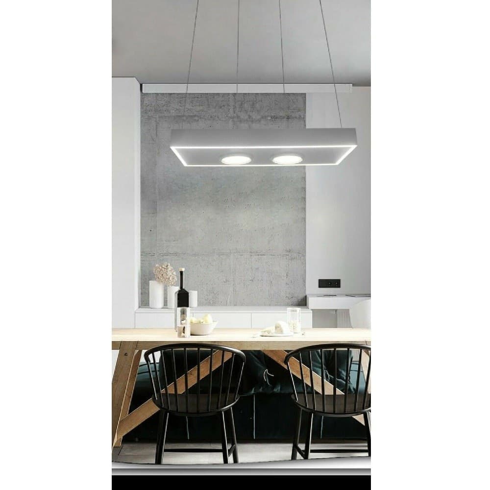 LAMPADARIO LED MODERNO MINIMAL LAMPADA SOSPENSIONE 32 W LUCE FREDDA LP-08 BIANCO - 5