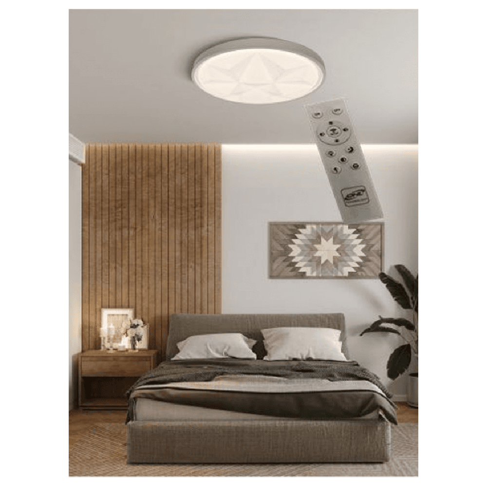 PLAFONIERA SMART DIAMOND LED 60W DIMMERABILE MODERNO TONDO LUCE 6500K 4000K - 7